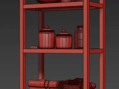 RH HUTTON TALL ETAGERE 3D model