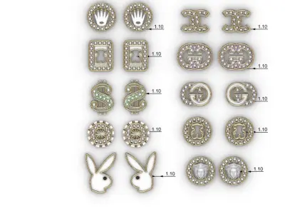 Aretes -Topitos para dama paquete de 10 -v- 3D print model