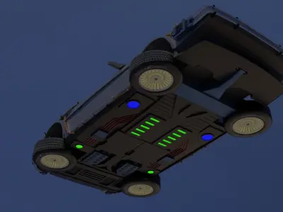 Delorean BTTF and BTTF II Rigged 3D model