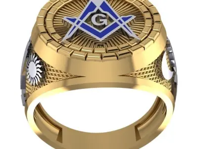 Masonic ring 101 3D print model