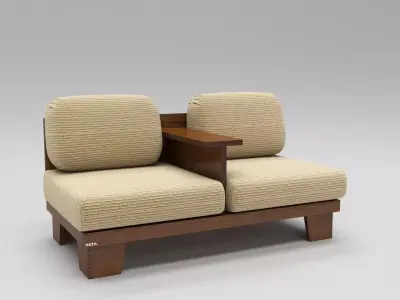 Conjoined sofa 3D model