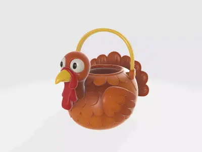 Turkey Basket Thanksgiving Candy Holder Fall 3D print model