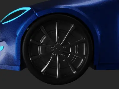 Tesla Model S car Low-poly 3D model