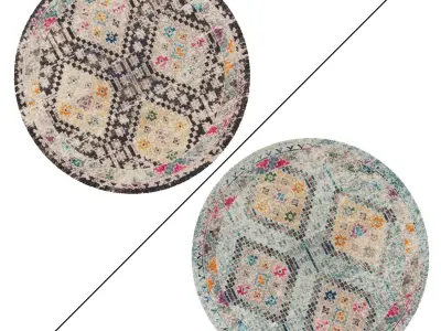 Round Rug Set 133 3D model