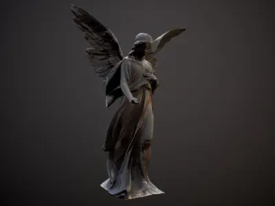 Angel Statue Low-poly 3D model