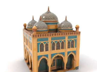 Elegant Mosque Architecture model pack Low-poly 3D model