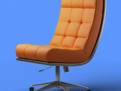 Luxury and Futuristic modern relaxing leather chair  Low-poly 3D model