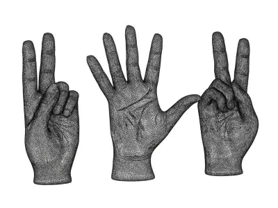 Sculpture Hands Sign 3D model