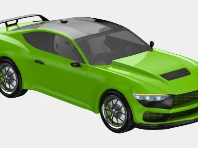 Generic Sport Car green 3D model