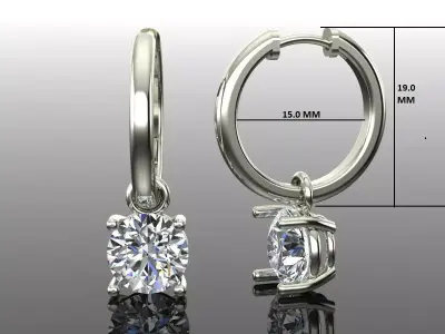 Women Diamond Earrings 3D print model 75