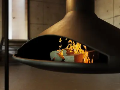 Industrial Looking Interior scene In Native Blend File Low-poly 3D model