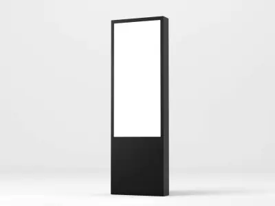 Digital Roll Up Advertising Banner Low-poly 3D model