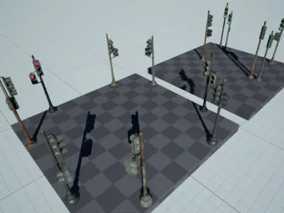 Traffic Lights 14 Pack - USA Washington DC Mall Capitol  3D model