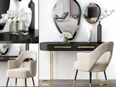 Toilet table collection 3d model Low-poly 3D model