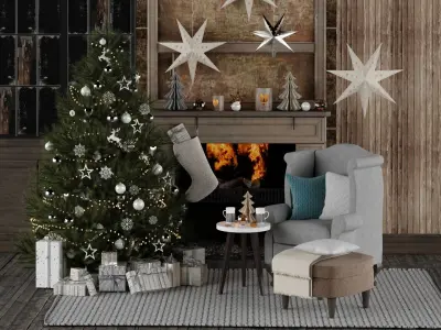 Christmas Set 3D model shop