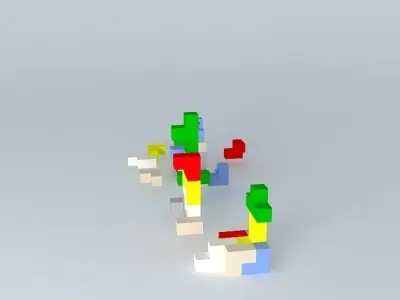 Cubes set of colorful lego blocks Free 3D model