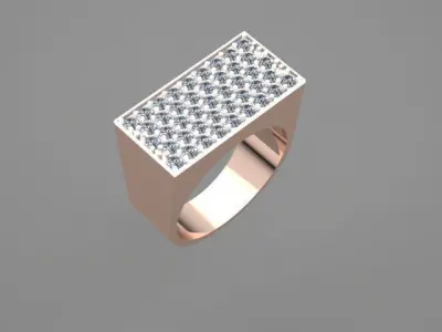 Unisex Diamond Ring 3D print model