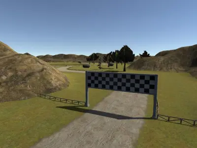 Park Racing Track Low-poly 3D model