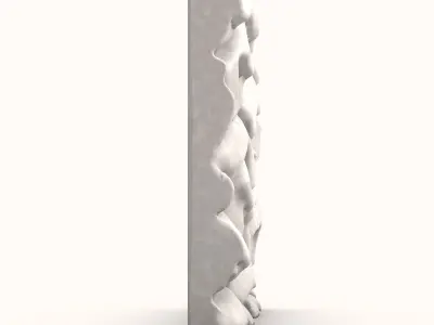 Battered Stone Wall Architecture 3D model