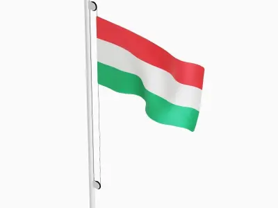 Flag of the Hungary  Low-poly 3D model