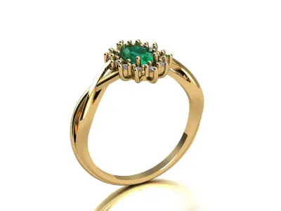 Twisted band ring with oval 3D print model