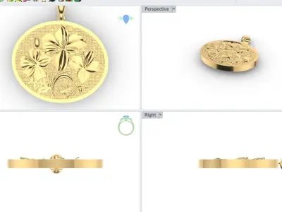 Saffron necklace 3D print model