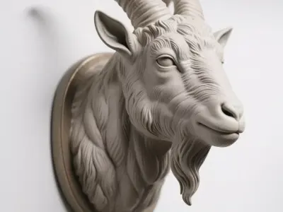 goat sculpture 3D print model