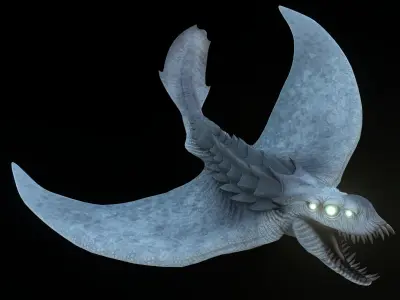 Fantasy Pack Flying Manta Monster Low-poly 3D model