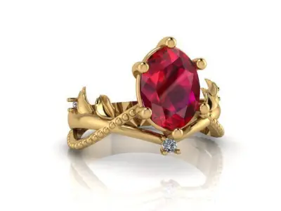 ANILLO HOJAS  3D model
