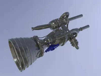 Merlin 1C Rocket Engine 3D model