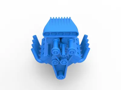Engine V8 with triple supercharger Version 2 Scale 1 to 25 3D print model