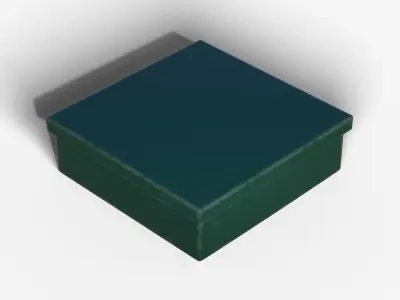 Box Green Metal Short Low-poly 3D model