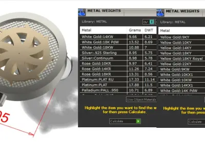 cufflinks with patterns 3D print model