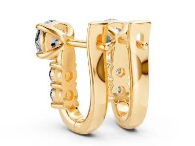 Diamond Earrings Free 3D print model