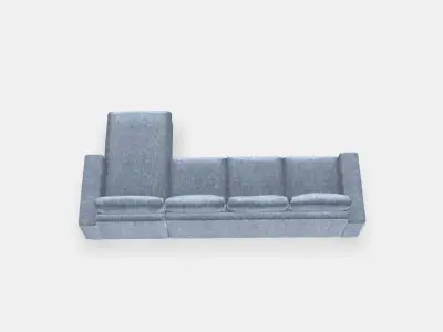 VIMLE 4-seat sofa with chaise longue 7 Low-poly 3D model