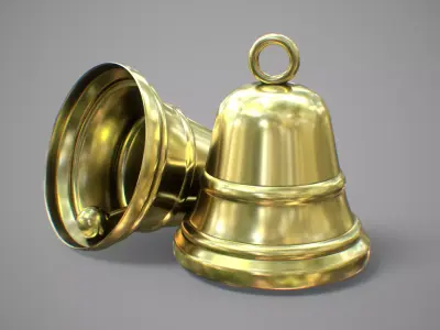 Golden Christmas Bell 3D model
