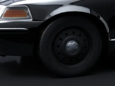 Undercover Police Car Rigged C4D Low-poly 3D model