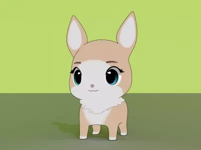 Stylized Toon Rabbit Low-poly 3D model