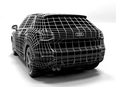 AUDI Q2 2017 LOWPOLY Low-poly 3D model