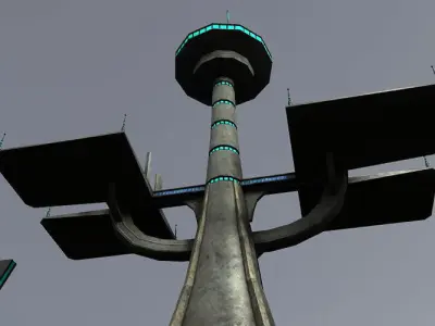 Sci Fi Buildings  Low-poly 3D model