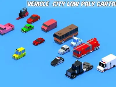 low poly Cars pack Low-poly 3D model