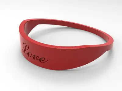 Love Ring Female Red 3D print model