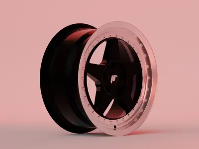 Japan Racing 6 - Black Rim 3D model