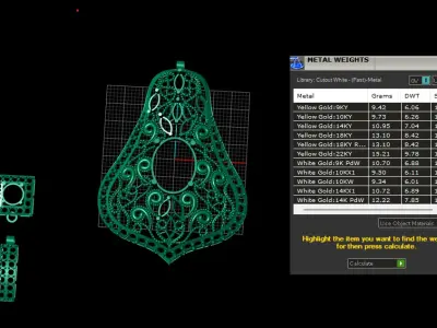 Luxury Diamond Pendant And Earring 3d printable Model 3D print model