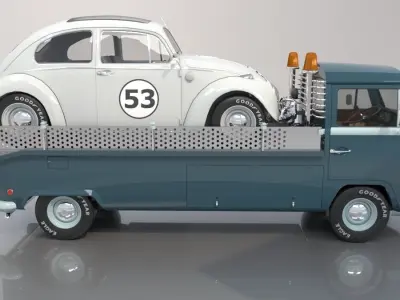 Volkswagen Kombi Tow Truck 3D model