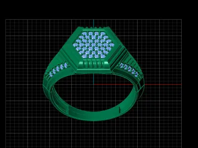 Print Ready STL 3DM  Gents Rings Diamond Men Ring  3D print model 83