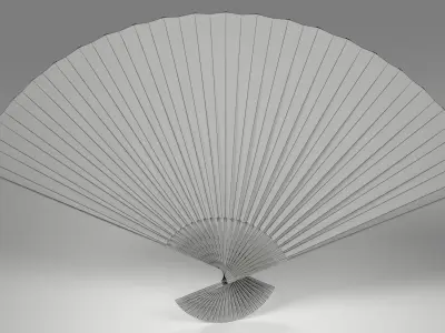 Japanese Hand Folding Fan Low-poly 3D model