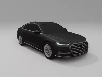Audi A8 low poly 3D model Low-poly 3D model
