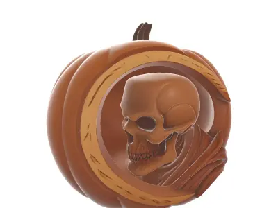 Pumpkin Skull Halloween Decoration Spooky Gothic Jack 3D print model