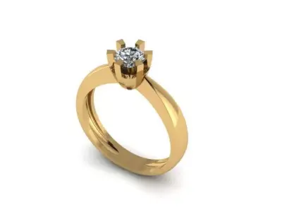 solitair ring for daimonds 3D print model